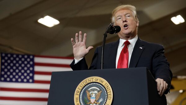 U.S. President Donald Trump delivers remarks on the Infrastructure Initiative at the Local 18 Richfield Training Site in Richfield, Ohio, U.S., March 29, 2018 - Sputnik International