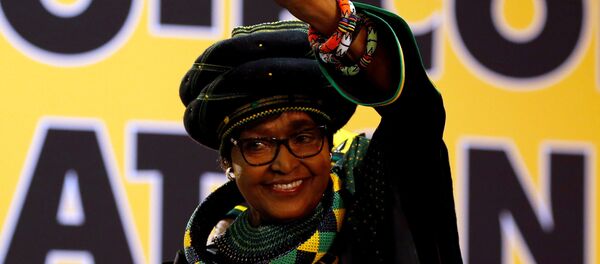 Winnie Madikizela Mandela, ex-wife of former South African president Nelson Mandela, gestures to supporters at the 54th National Conference of the ruling African National Congress (ANC) at the Nasrec Expo Centre in Johannesburg, South Africa December 16, 2017 Winnie Madikizela Mandela, ex-wife of former South African president Nelson Mandela, gestures to supporters at the 54th National Conference of the ruling African National Congress (ANC) at the Nasrec Expo Centre in Johannesburg, South Africa December 16, 2017 - Sputnik International