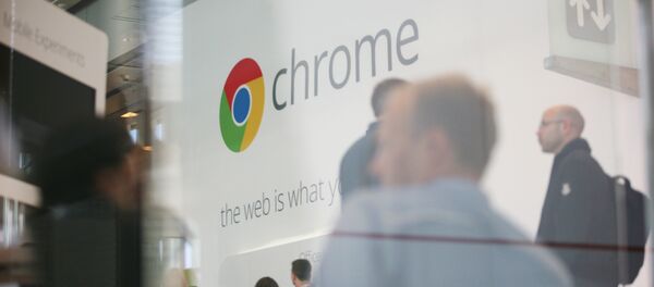 Google Chrome's logo is seen at Google's annual developer conference, Google I/O, at Moscone Center in San Francisco on June 28, 2012 in California Google Chrome's logo is seen at Google's annual developer conference, Google I/O, at Moscone Center in San Francisco on June 28, 2012 in California - Sputnik International