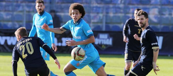 (File) Torpedo's Vadim Steklov, Zenit's Axel Witsel, and Torpedo's Dalibor Stevanovic during the Russian Football Premier League's Round 19 match between Torpedo Moscow and Zenit St. Petersburg - Sputnik International