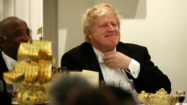 Britain's Foreign Secretary Boris Johnson reacts before speaking at a banquet with diplomats at Mansion House in London, Britain March 28, 2018. - Sputnik International