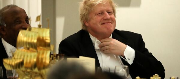 Britain's Foreign Secretary Boris Johnson reacts before speaking at a banquet with diplomats at Mansion House in London, Britain March 28, 2018. - Sputnik International