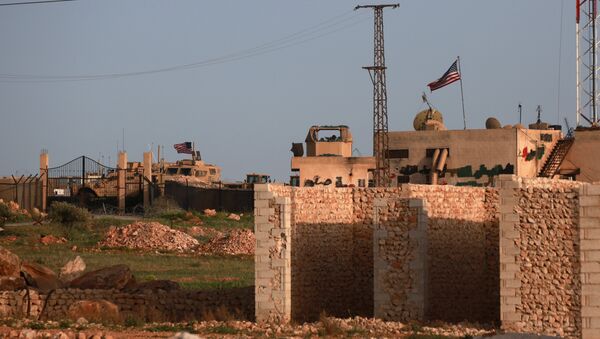 A picture taken on April 2, 2018 shows a general view of a US military base in the al-Asaliyah village, between the Syrian city of Aleppo and the northern town of Manbij - Sputnik International