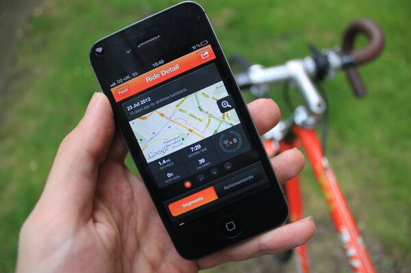 The Strava app shown on an iPhone The Strava app shown on an iPhone - Sputnik International