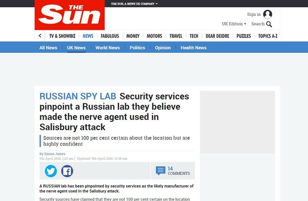 Screengrab of The Sun article. Screengrab of The Sun article. - Sputnik International
