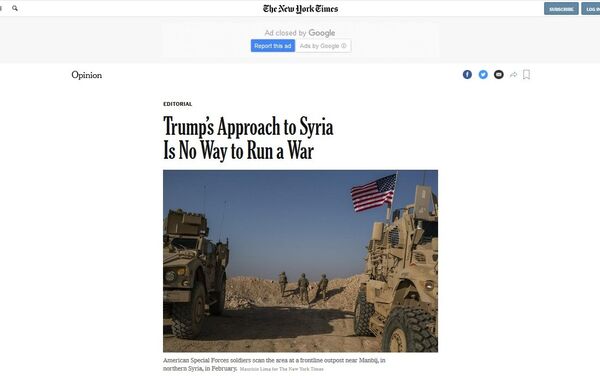 Screenshot from the New York Times. - Sputnik International