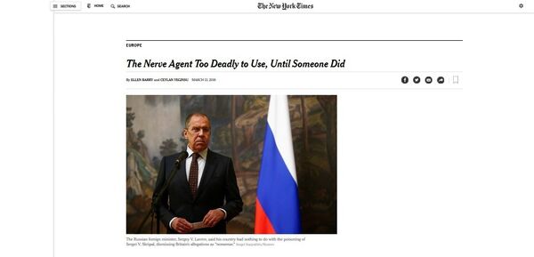 Screenshot of the NYT story. Screenshot of the NYT story. - Sputnik International