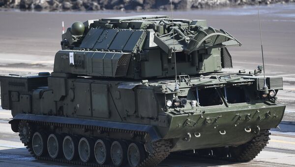 A TOR-M2U all-weather short range missile systems during the rehearsal of the Victory Parade at the Alabino military training ground in the Moscow Region - Sputnik International