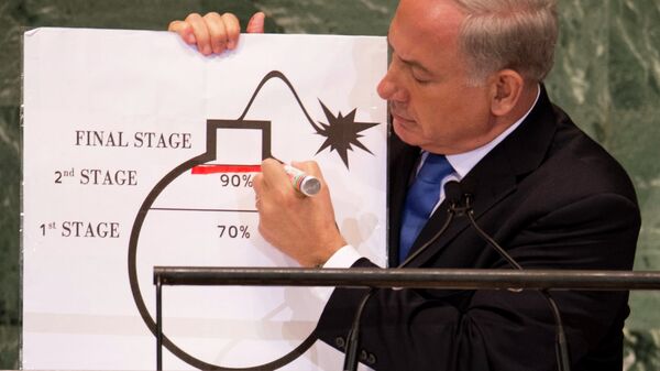 Benjamin Netanyahu at the United Nations in New York (September 27, 2012). - Sputnik International