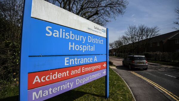 A sign of Salisbury District Hospital where former Russian agent Sergei Skripal and his daughter Yulia are treated - Sputnik International