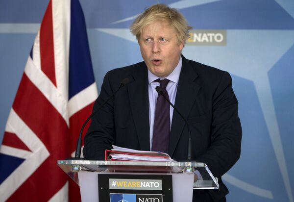 British Foreign Secretary Boris Johnson speaks during a media conference at NATO headquarters in Brussels on Monday, March 19, 2018. British Foreign Secretary Boris Johnson speaks during a media conference at NATO headquarters in Brussels on Monday, March 19, 2018. - Sputnik International