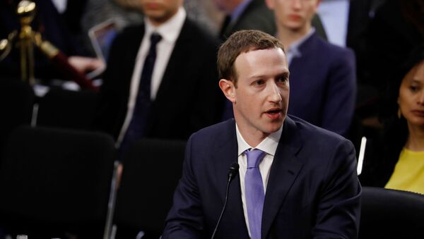 Facebook CEO Mark Zuckerberg testifies before a joint Senate Judiciary and Commerce Committees hearing regarding the company’s use and protection of user data, on Capitol Hill in Washington, U.S., April 10, 2018 - Sputnik International