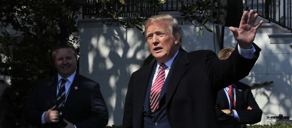 President Donald Trump waves as he leaves South Lawn following a ceremony to honor the 2017 NCAA football national champion, the Alabama Crimson Tide at the White House in Washington, Tuesday, April 10, 2018 President Donald Trump waves as he leaves South Lawn following a ceremony to honor the 2017 NCAA football national champion, the Alabama Crimson Tide at the White House in Washington, Tuesday, April 10, 2018 - Sputnik International