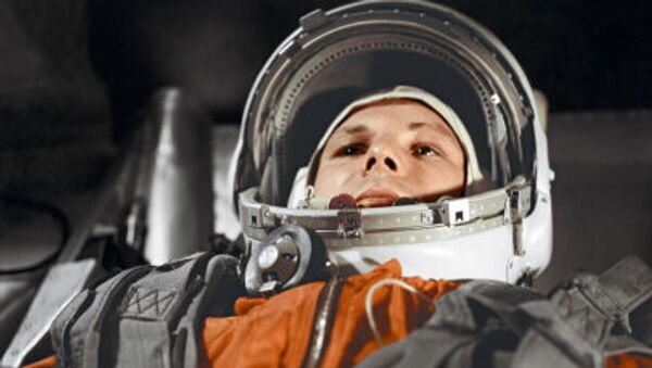 Cosmonaut Yuri Gagarin aboard 'Vostok-1' spacecraft  - Sputnik International