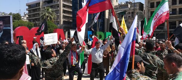 Hundreds of Syrians are demonstrating in the Syrian capital Damascus Hundreds of Syrians are demonstrating in the Syrian capital Damascus - Sputnik International