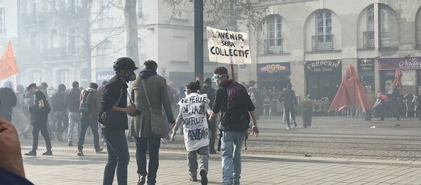Une nouvelle manifestation pro-zadistes à Nantes, le 14 avril 2018 Une nouvelle manifestation pro-zadistes à Nantes, le 14 avril 2018 - Sputnik International