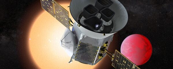 Artist concept of TESS in front of a lava planet orbiting its host star. Image credit: NASA’s Goddard Space Flight Center - Sputnik International