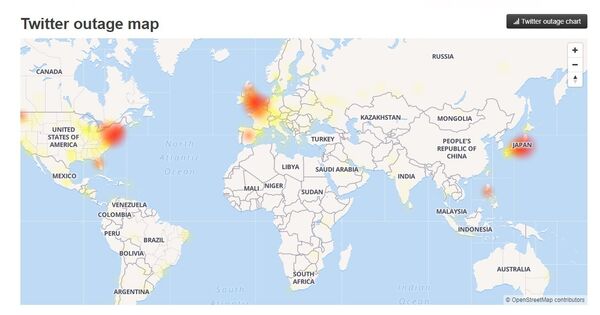 Twitter outage map Twitter outage map - Sputnik International