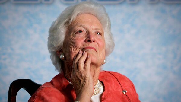 In this file photo from Friday, March 18, 2005, former first lady Barbara Bush listens to her son, President George W. Bush, as he speaks on Social Security reform in Orlando, Fla. - Sputnik International