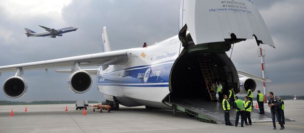 AN-124-100 Ruslan aircraft of Volga-Dnepr company. File photo - Sputnik International
