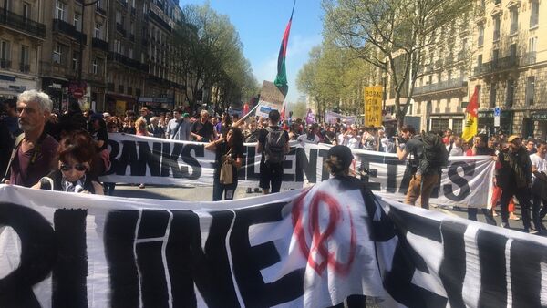 Demonstration against the French government's reform plans in Paris - Sputnik International
