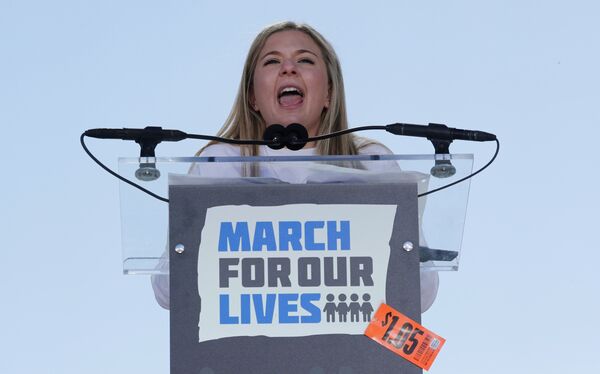 Marjory Stoneman Douglas High School student and shooting survivor Jaclyn Corin, from Parkland, Florida, speaks as students and gun control advocates hold the March for Our Lives event demanding gun control after recent school shootings at a rally in Washington, U.S., March 24, 2018 - Sputnik International
