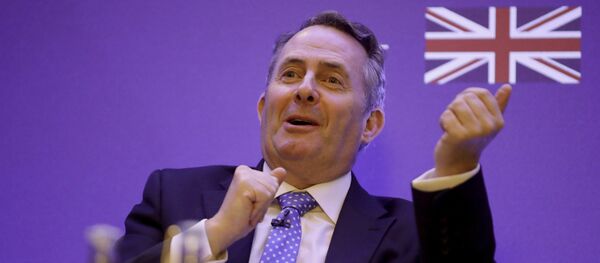 Britain's Secretary of State for International Trade Liam Fox speaks during the plenary session of the UK-India Joint Economic and Trade Committee (JETCO) 2018 at the Institute of Civil Engineers in London, Thursday, Jan. 11, 2018 Britain's Secretary of State for International Trade Liam Fox speaks during the plenary session of the UK-India Joint Economic and Trade Committee (JETCO) 2018 at the Institute of Civil Engineers in London, Thursday, Jan. 11, 2018 - Sputnik International