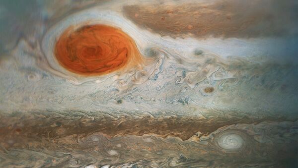 This image of Jupiter’s iconic Great Red Spot and surrounding turbulent zones was captured by NASA’s Juno spacecraft. - Sputnik International