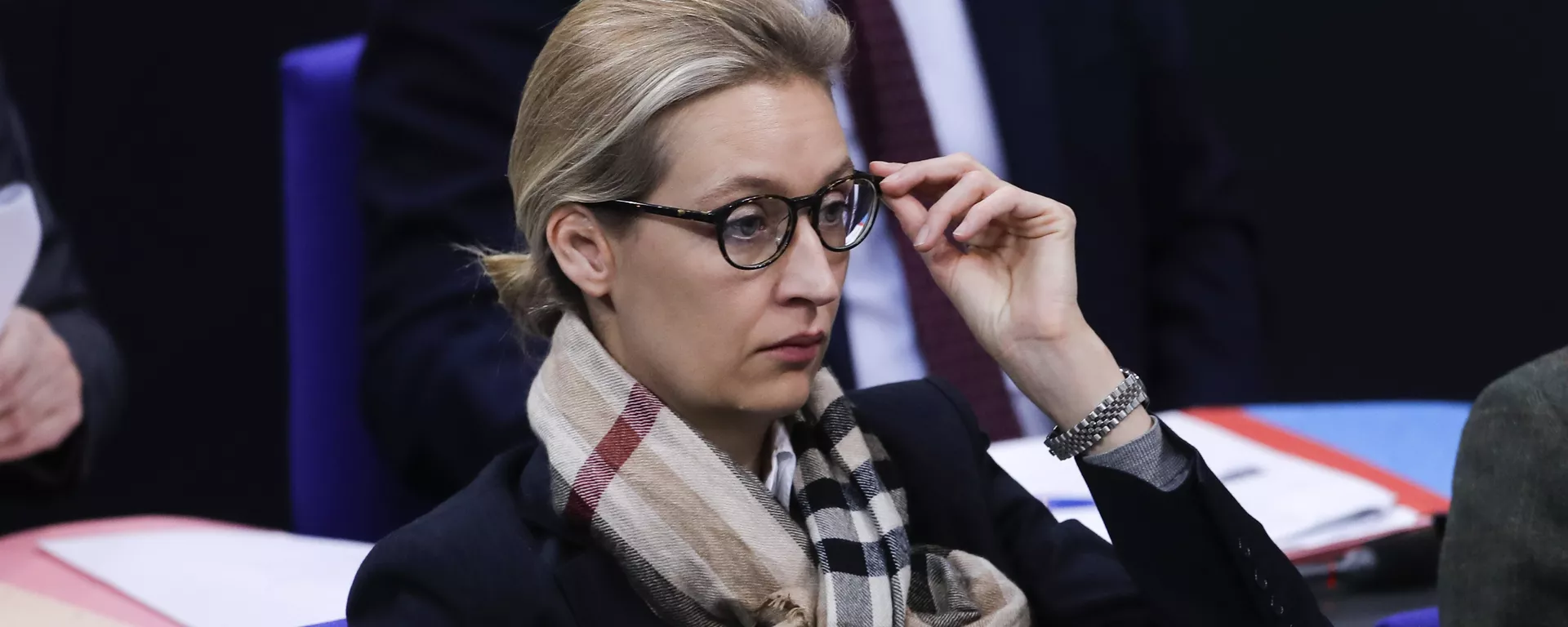 Alice Weidel parliament faction co-leader of the Alternative for Germany, AfD, party, arrives at the German parliament Bundestag prior to a debate about refugee policy in Germany, in Berlin, Friday, Jan. 19, 2018 - Sputnik International, 1920, 07.12.2024