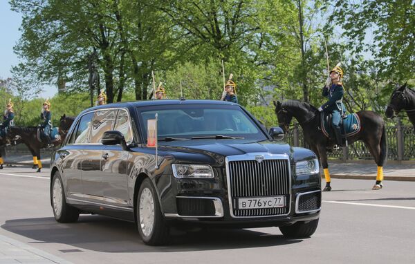 Aurus limousine of the President of the Russian Federation motorcade, part of the Cortege project Aurus limousine of the President of the Russian Federation motorcade, part of the Cortege project - Sputnik International
