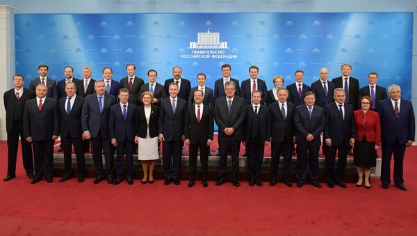 Russian Prime Minister Dmitry Medvedev and the Cabinet members - Sputnik International