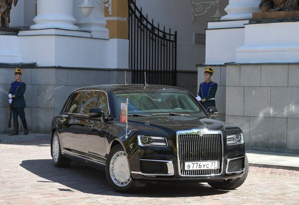 Aurus limousine of the President of the Russian Federation motorcade, part of the Cortege project Aurus limousine of the President of the Russian Federation motorcade, part of the Cortege project - Sputnik International
