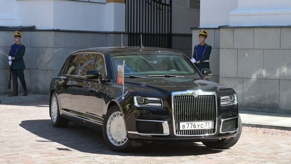 Aurus limousine of the President of the Russian Federation motorcade, part of the Cortege project - Sputnik International