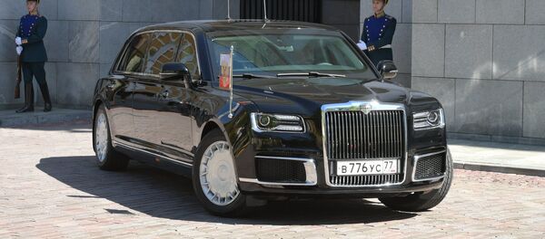 Aurus limousine of the President of the Russian Federation motorcade, part of the Cortege project Aurus limousine of the President of the Russian Federation motorcade, part of the Cortege project - Sputnik International