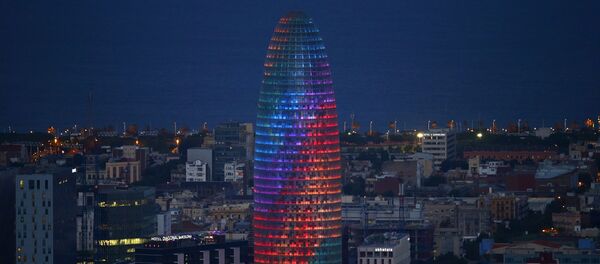 The Agbar tower is illuminated with gay pride rainbow during World Pride in Barcelona, Spain, Wednesday, June 28, 2017 The Agbar tower is illuminated with gay pride rainbow during World Pride in Barcelona, Spain, Wednesday, June 28, 2017 - Sputnik International