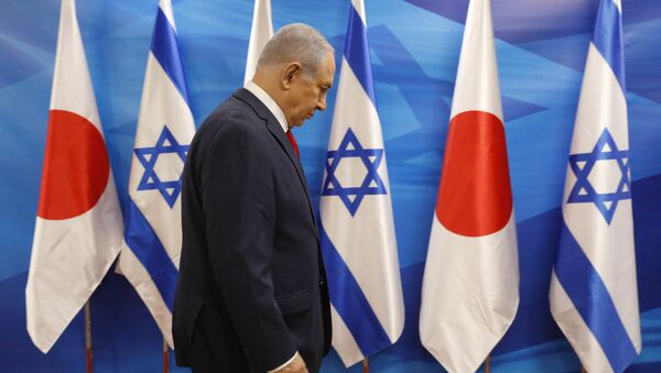 Israeli Prime Minister Benjamin Netanyahu ahed of his meeting with Japanese Prime Minister Shinzo Abe, at the Prime Minister's Office in Jerusalem Wednesday, May 2, 2018. - Sputnik International