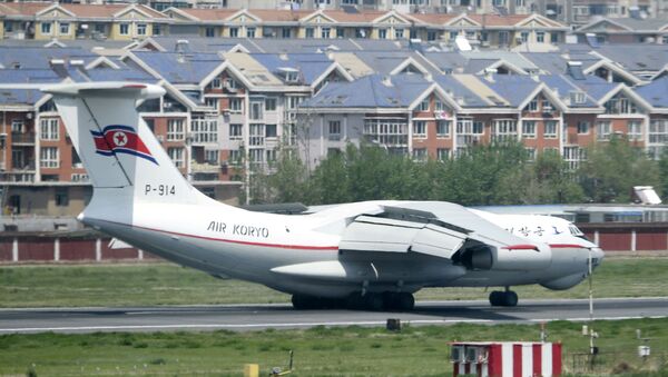 A North Korean Air Koryo airplane arrives at an airport in Dalian, Liaoning province, China, in this photo taken by Kyodo May 8, 2018 - Sputnik International