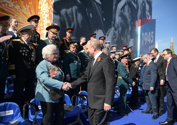 May 9, 2018. The Russian President is the Supreme Commander-in-Chief of the Armed Forces of the Russian Federation Vladimir Putin before the beginning of a military parade in commemoration of the 73rd anniversary of the victory in the Great Patriotic War of 1941-1945 at Red Square in Moscow May 9, 2018. The Russian President is the Supreme Commander-in-Chief of the Armed Forces of the Russian Federation Vladimir Putin before the beginning of a military parade in commemoration of the 73rd anniversary of the victory in the Great Patriotic War of 1941-1945 at Red Square in Moscow - Sputnik International
