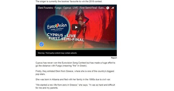 BBC article on Eurovision song contest - Sputnik International