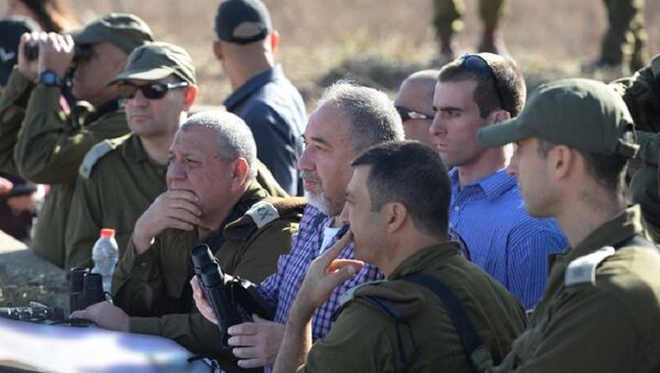 Defense Minister Avigdor Liberman on Israel's northern border, November 2017 - Sputnik International