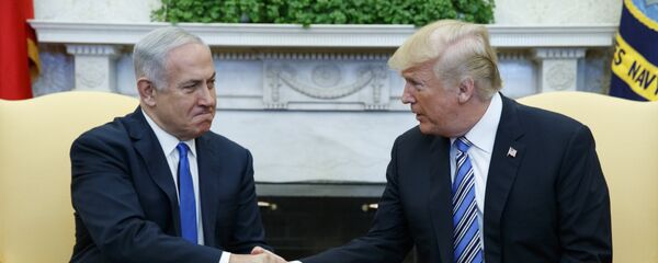 President Donald Trump meets with Israeli Prime Minister Benjamin Netanyahu in the Oval Office of the White House, Monday, March 5, 2018, in Washington President Donald Trump meets with Israeli Prime Minister Benjamin Netanyahu in the Oval Office of the White House, Monday, March 5, 2018, in Washington - Sputnik International