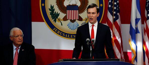 U.S. Ambassador to Israel David Friedman sits next to White House Senior Advisor Jared Kushner as he speaks during the dedication ceremony of the new U.S. embassy in Jerusalem, May 14, 2018 U.S. Ambassador to Israel David Friedman sits next to White House Senior Advisor Jared Kushner as he speaks during the dedication ceremony of the new U.S. embassy in Jerusalem, May 14, 2018 - Sputnik International