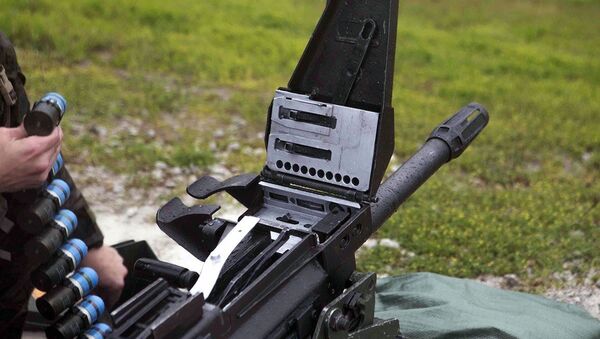 An MK19 machine gun grenade launcher. Officials in North Dakota say a belt of one's ammunition contained in a small box has gone missing. - Sputnik International
