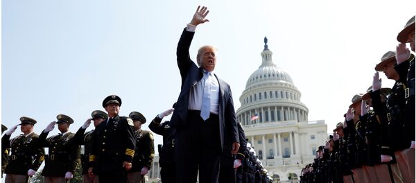 US President Donald Trump arrives to give remarks at the 37th Annual National Peace Officers’ Memorial Service at the US Capitol in Washington, US, May 15, 2018 US President Donald Trump arrives to give remarks at the 37th Annual National Peace Officers’ Memorial Service at the US Capitol in Washington, US, May 15, 2018 - Sputnik International
