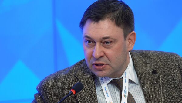RIA Novosti Ukraine Website Editor-in-Chief Kirill Vyshinsky attends the 2015 Forum of European and Asian Media at the Agency's International Multimedia Press Center - Sputnik International