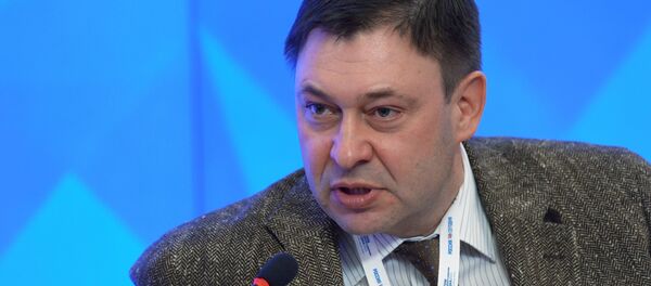 RIA Novosti Ukraine Website Editor-in-Chief Kirill Vyshinsky attends the 2015 Forum of European and Asian Media at the Agency's International Multimedia Press Center - Sputnik International