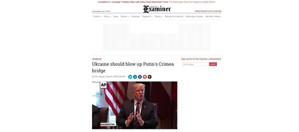 The Washington Examiner's provocative op-ed. The Washington Examiner's provocative op-ed. - Sputnik International