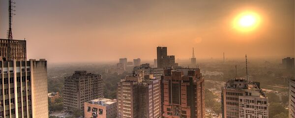 Sun setting at Connaught Place in Delhi Sun setting at Connaught Place in Delhi - Sputnik International