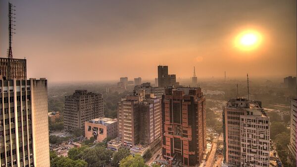 Sun setting at Connaught Place in Delhi - Sputnik International
