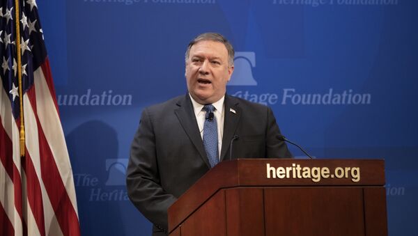 Secretary of State Mike Pompeo speaks at the Heritage Foundation, a conservative public policy think tank, in Washington, Monday, May 21, 2018 - Sputnik International